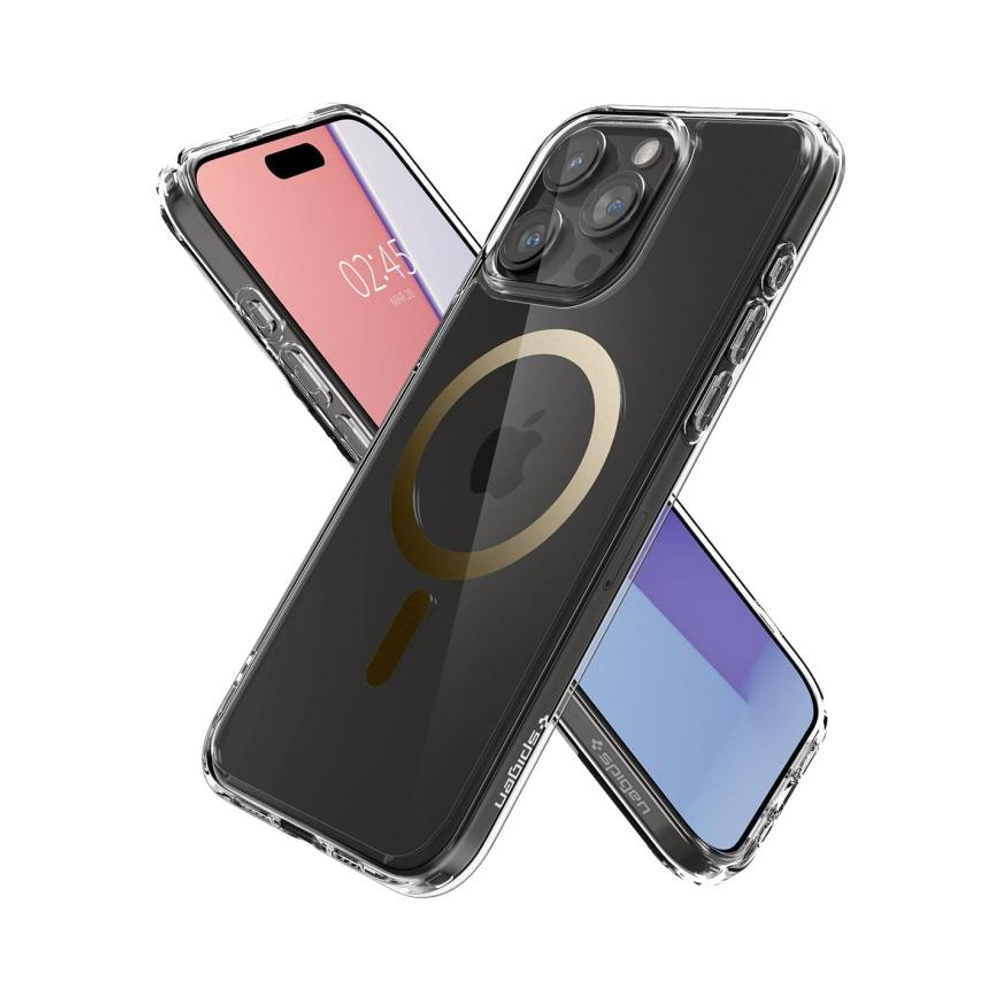 Прозрачный чехол MagSafe Spigen Ultra Hybrid (Mag Fit) для iPhone 15 Pro Max Тонкий гибридный поликарбонатный чехол с повышенным уровнем защиты при падении