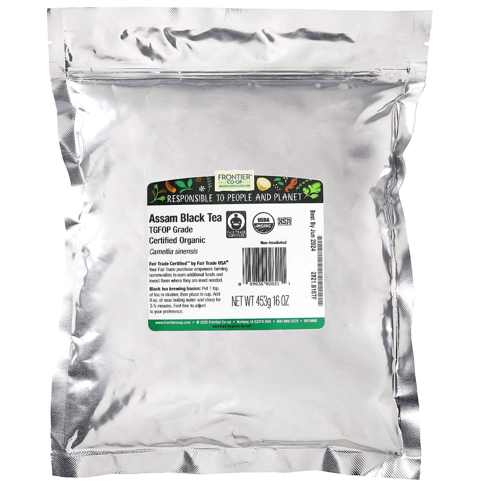 Frontier Co-op, Органический типсовый черный чай ассам, Fair Trade, категория Tippy Golden FOP, 453 г (16 унций)