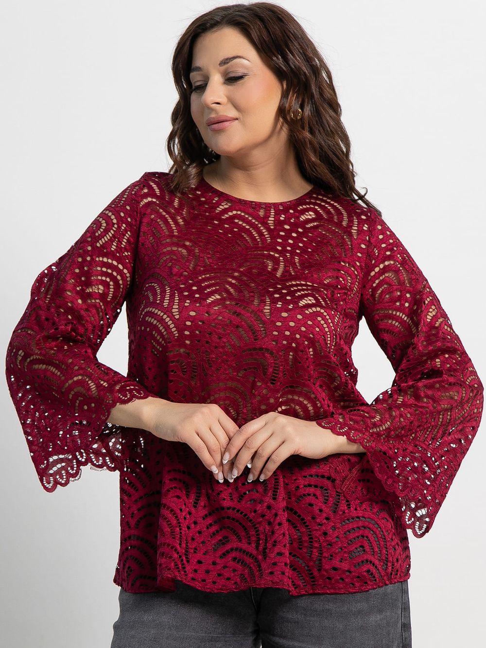 Блуза Лунная ночь (бордовая) Б15071-30М LT Collection
