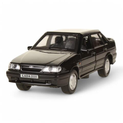 Модель ин. мет. "ВАЗ-2115 Самара" 12см. двери, черный, коробка 2115-12-BK (Технопарк)