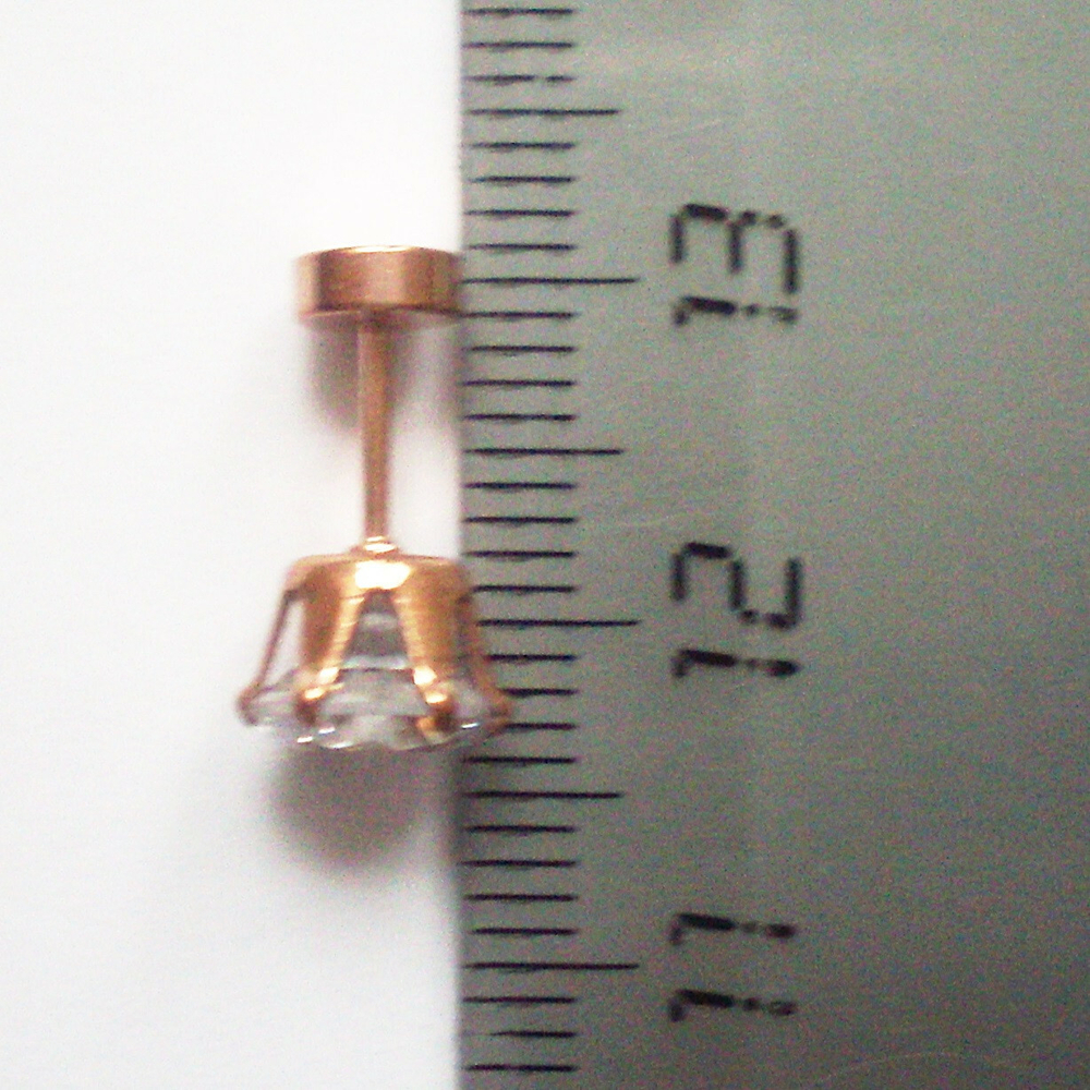 Микроштанга ( 6 мм) для пирсинга уха с кристаллом 8 мм. Медицинская сталь.