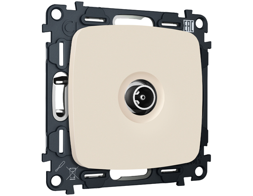 MO333010 Комплект механизма TV розетки оконечной OMEGA Бежевый матовый 50-870 MHz 1dB QUANT (OP3330, VM202)