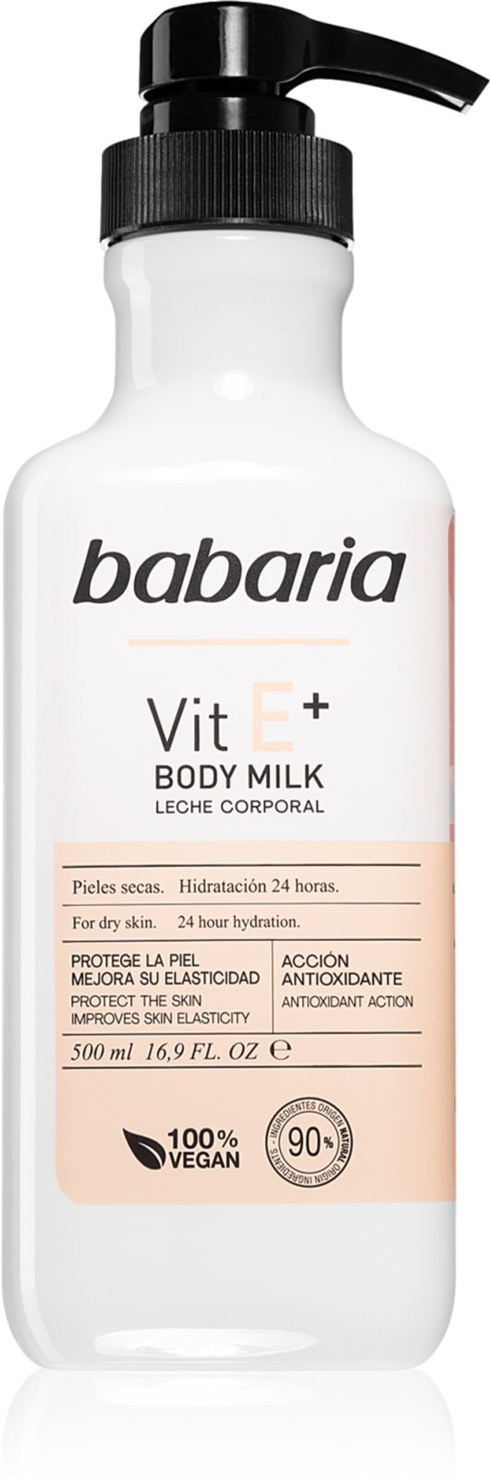 Babaria Vitamin E - увлажняющее молочко для тела для сухой кожи /   500  ml  / GTIN 8410412130103