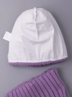 Шапка для девочки осенняя c ушками и снуд