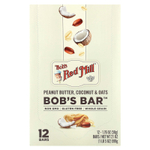 Bob's Red Mill, Bob's Bar ™, арахисовая паста, кокос и овес, 12 батончиков по 50 г (1,76 унции)