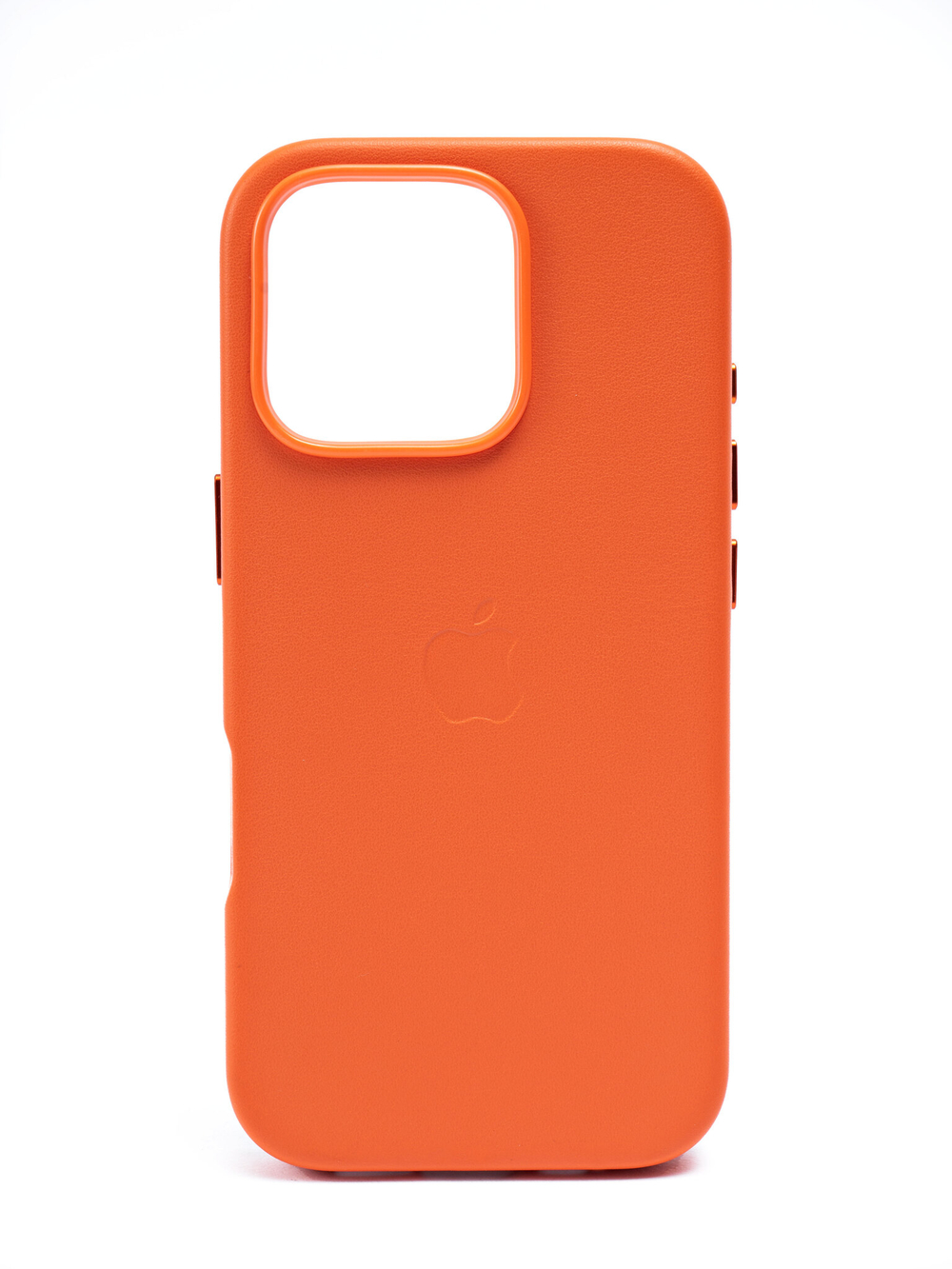 Кожаный чехол Leather Case iPhone 16 Pro Оранжевый