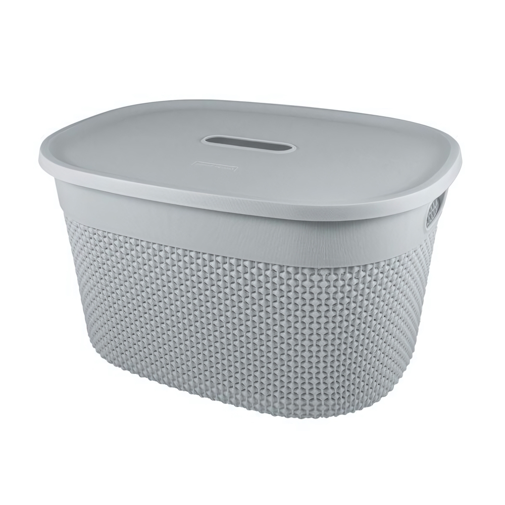 Корзина для хранения с крышкой OSLO 18л серый шторм