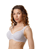 Серый хлопковый бюстгальтер с мягкой чашкой (Размер: 75D) (Цвет: серый)
