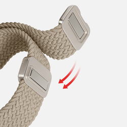 Эластичный ремешок серого цвета (Beige) от Dux Ducis для смарт часов Samsung Galaxy Watch 3, 4, 5, 6 и 7 (размер крепления 20мм), серия Strap (Mixture Pro Series)