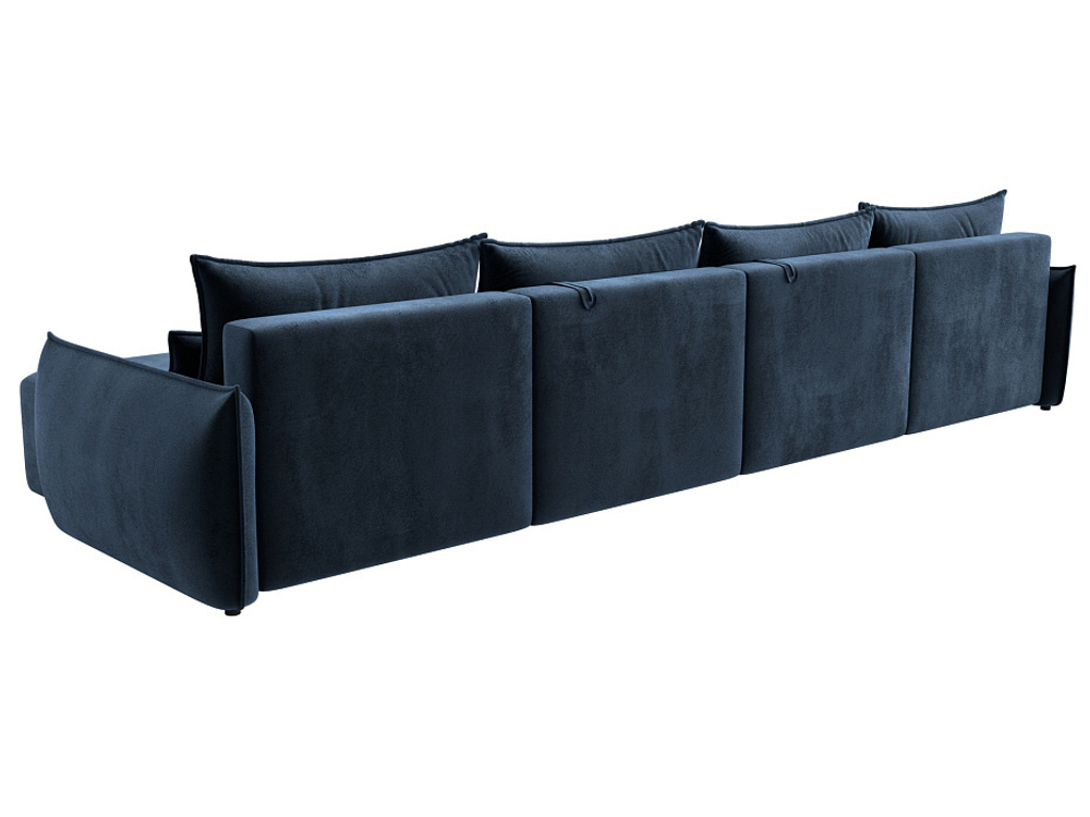 Диван П-образный Лига-051 НПБ Лонг ВЕЛЮР TOWER 13 синий