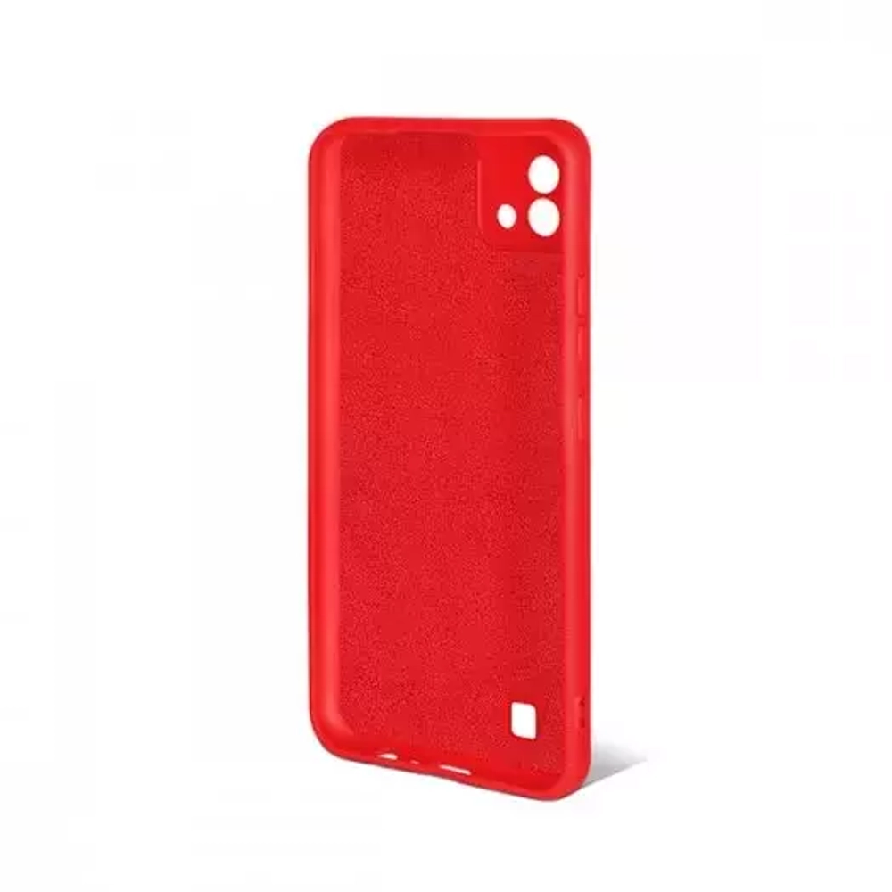Силиконовый чехол с микрофиброй для Realme C11 red DF