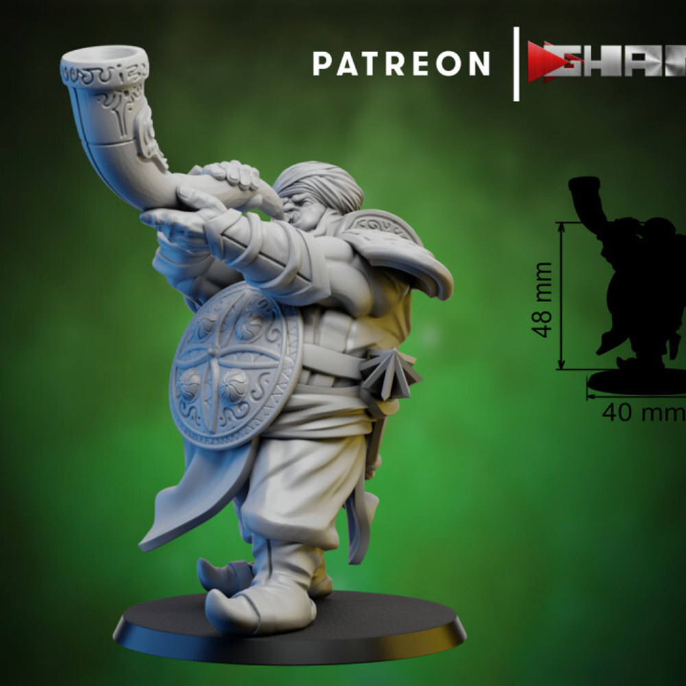 Grand Alliance Destruction Ogor Mawtribes Ogre Kingdoms Ogor Gluttons Воин огр №8 трубач миниатюра для dnd, днд, pathfinder, фентези, Настольная игра, НРИ, Варгейм, РПГ