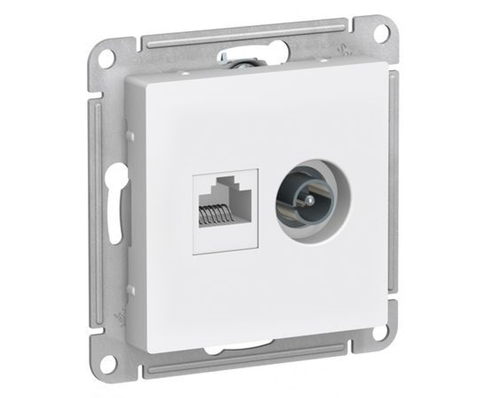 Розетка двойная RG45+TV Белый AtlasDesign Schneider Electric