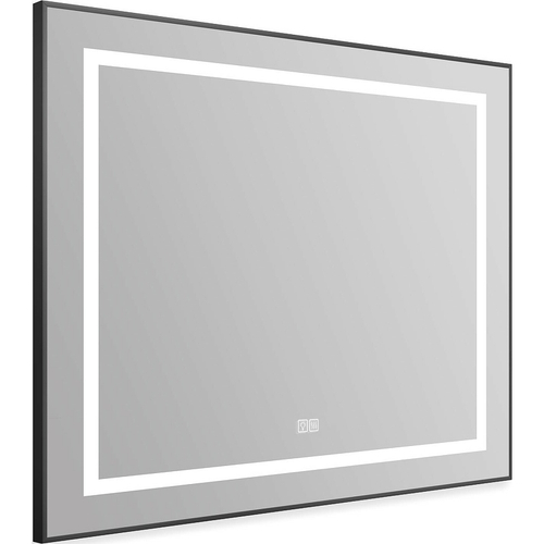 Зеркало BelBagno Kraft 88.5 SPC-KRAFT-885-785-TCH-WARM-NERO с подсветкой с подогревом Черное с сенсорным выключателем