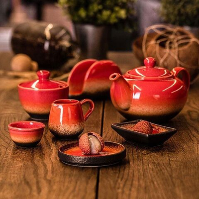 Красная сахарница «Агат» (200 мл.) (Цвет: красный)