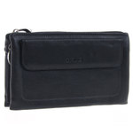 Мужской чёрный клатч портмоне из натуральной кожи на молнии GALIB 7M166