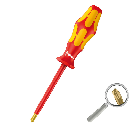 Изолированная отвёртка VDE Wera для винтов PH/S# 1х80 мм 05006380001