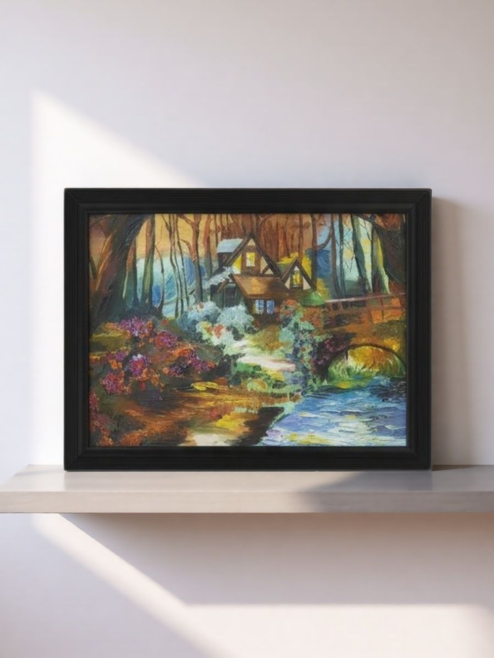 Картина "Кружево водных кругов" 50х60: Ручная уникальная эксклюзивная картина в единственном экземпляре