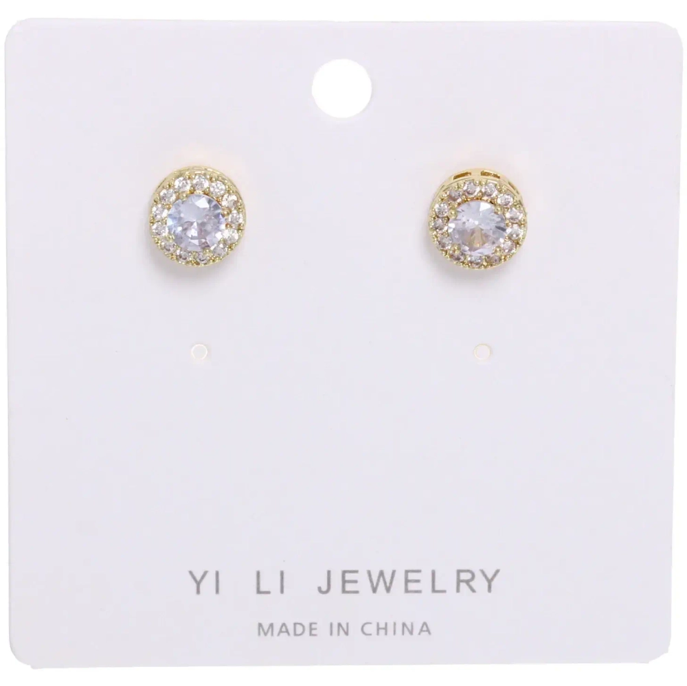 Серьги из гиппоалергенного металла со стразами «ПАЛУМНА», классика, цвет золото и серебро, 1,2-dсм