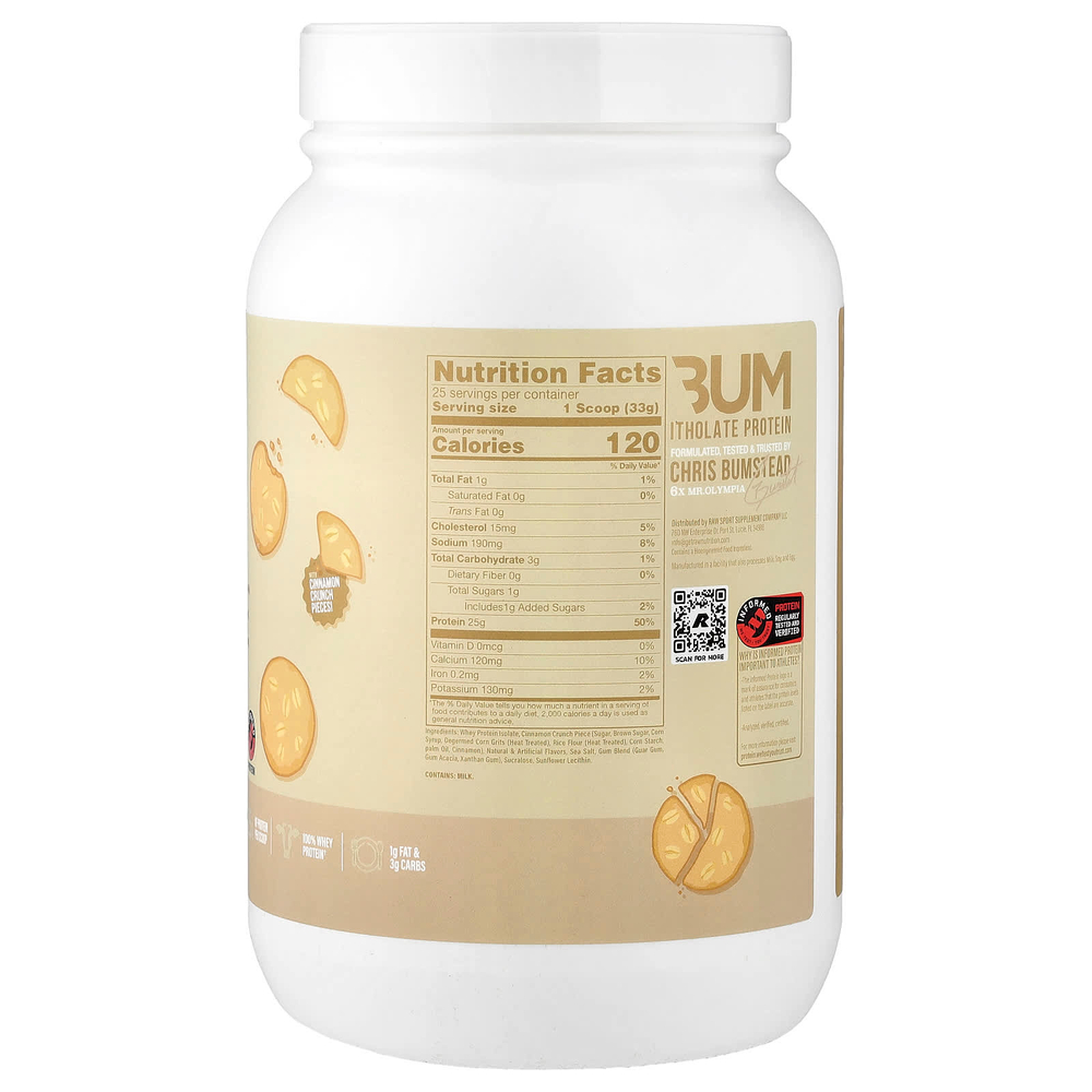 Raw Nutrition, Bum, протеин Itholate®, со вкусом ванильного овсяного печенья, 825 г (29,1 унции)