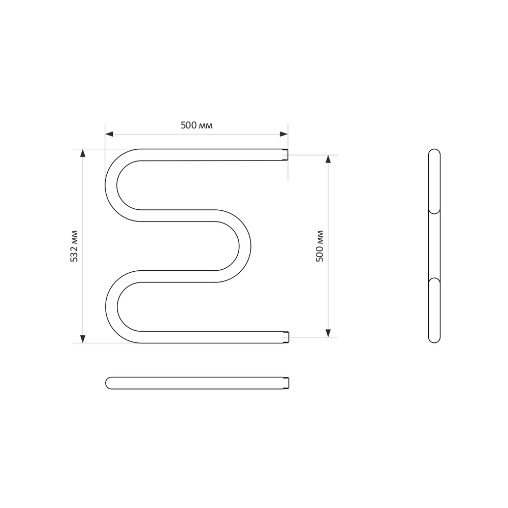 Полотенцесушитель MIXLINE SIMPLE M 50х50 1''