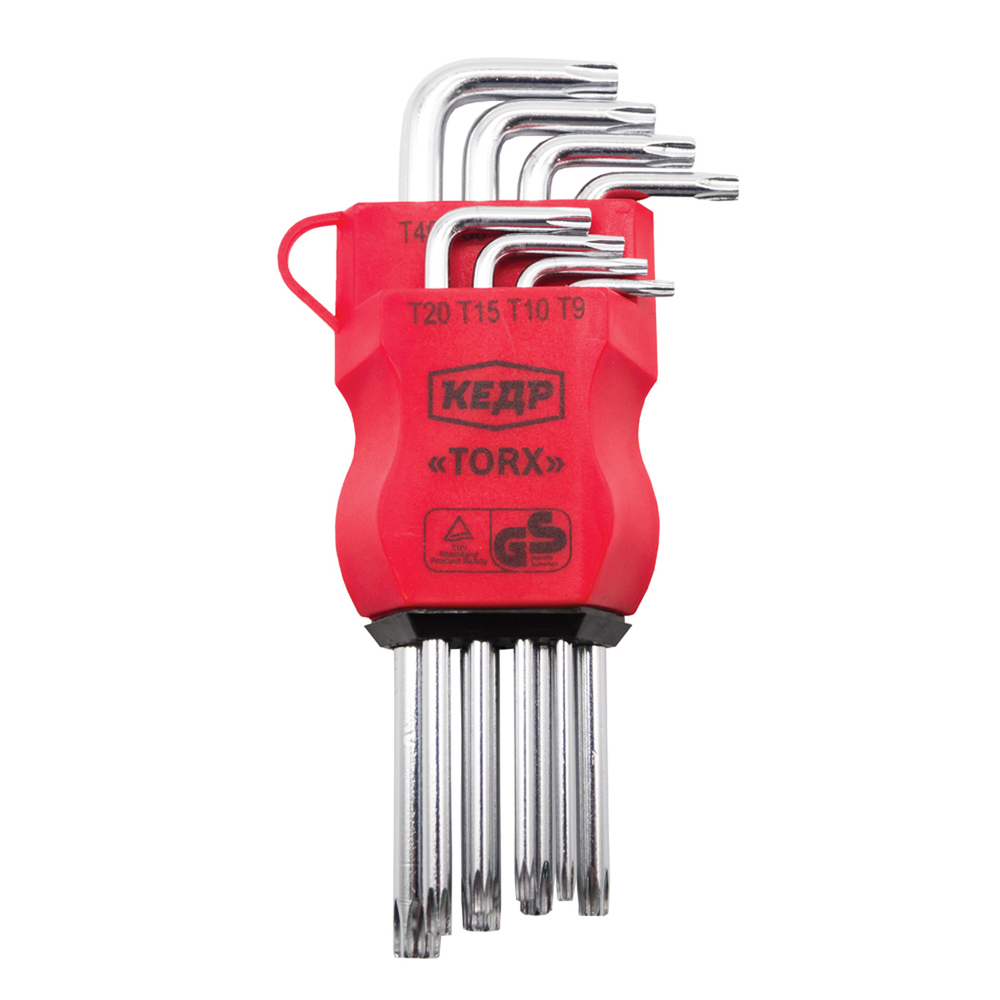Ключи шестигранные TORX, набор 8шт, Т9 - Т40  КЕДР  037-2322