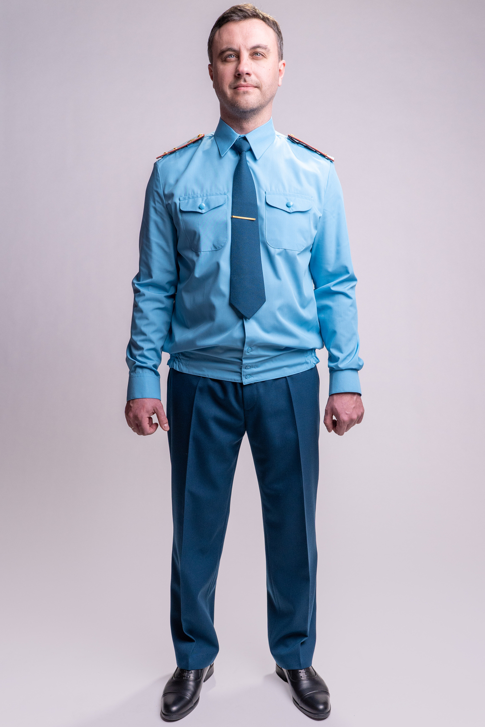 Рубашка МЧС мужская голубая, длинный рукав
