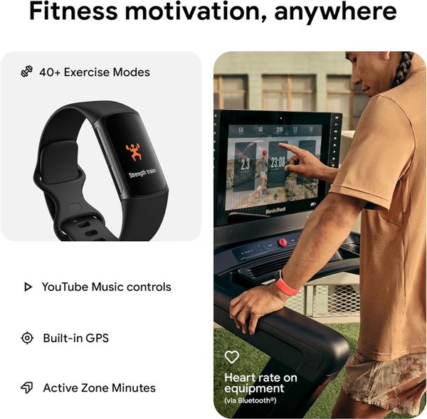 Фитнес-браслет Fitbit Charge 6 Activity Tracker, Черный | Obsidian