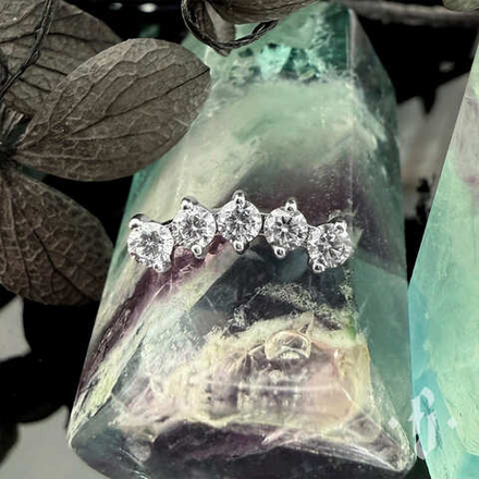 Кластер "Prium v.2 5 Stones" - Белое золото - White CZ