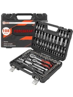 Набор инструментов 108 пр. 1/4''3/8''(6гр.)(4-22мм) FORCEKRAFT FK-41082-5DS-м