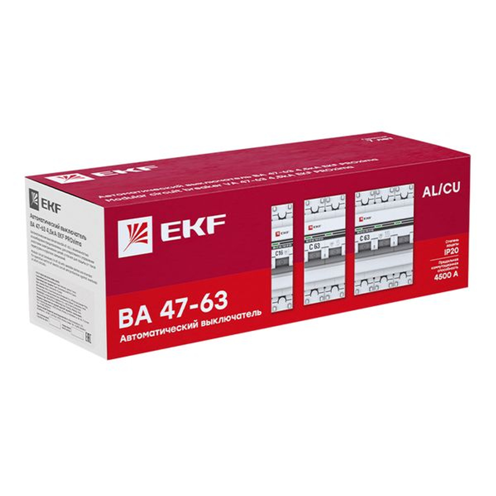 Автоматический выключатель ВА 47-63 1P 25А (В) 4,5kA EKF PROXIMA