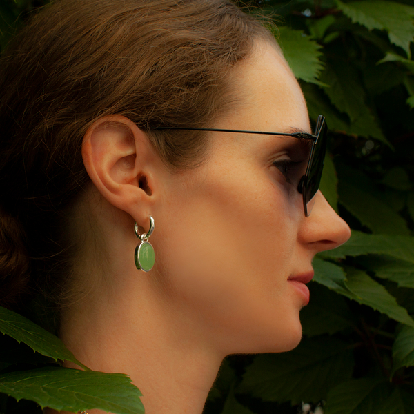 Серьги Fiore Luna GREEN AVENTURINE LE1204 G/S