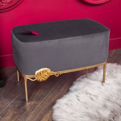 Банкетка Monstera Deliciosa (Монстера) Серая Амбер