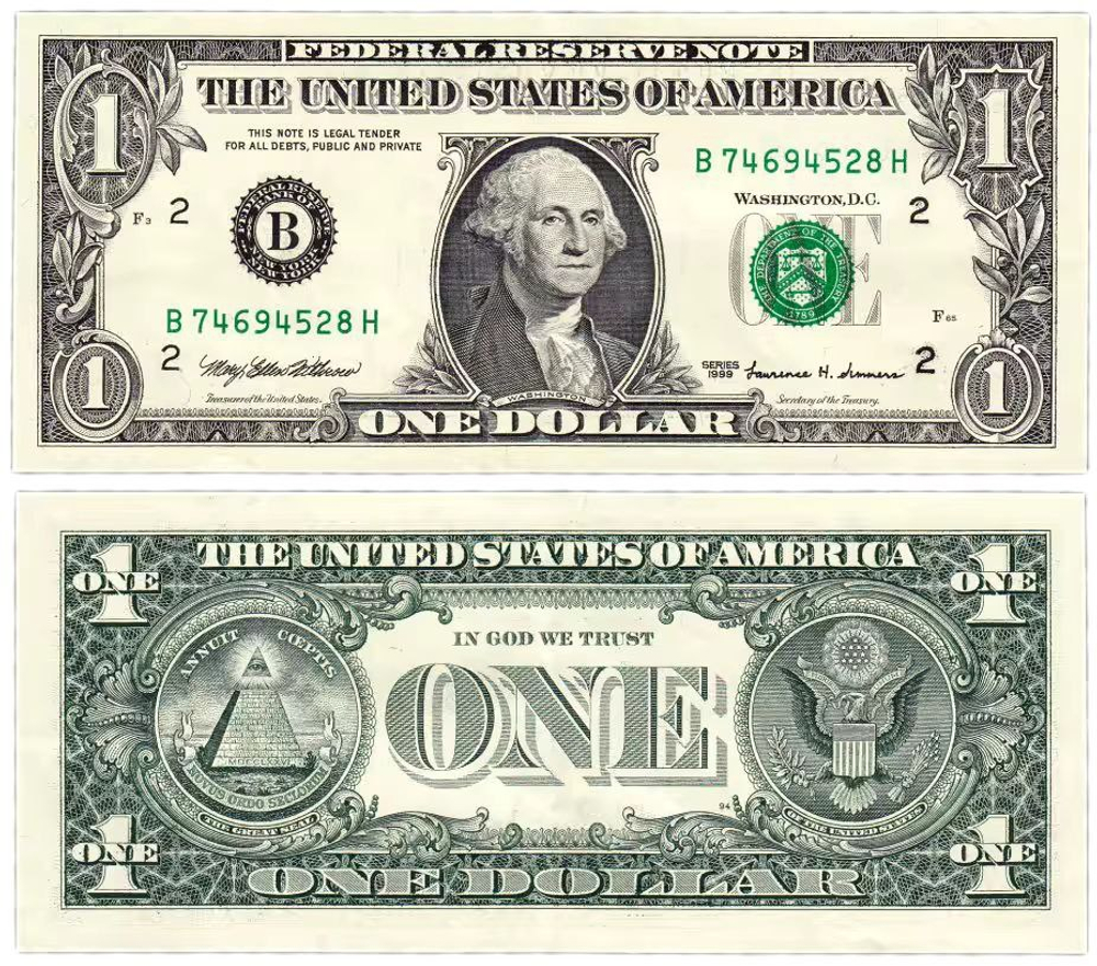 США 1 доллар 1999 Нью-Йорк 1999 aUNC