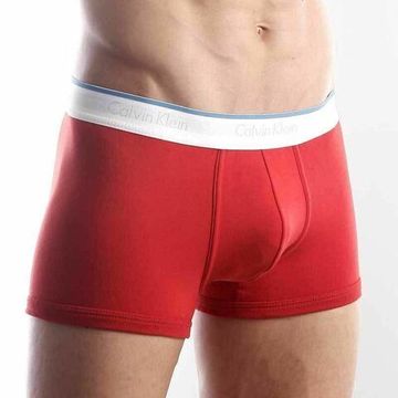 Мужские трусы боксеры Calvin Klein Tech Cool Cotton Red с синей окантовкой