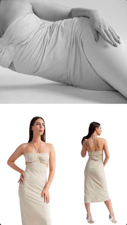 Платье Lumina с бретелями из страз