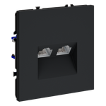 Розетка компьютерная встраиваемая VOLTUM S70 двойная RJ45+RJ45 кат.6, (графит)