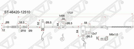 Трос ручника SAT ST-46420-12510