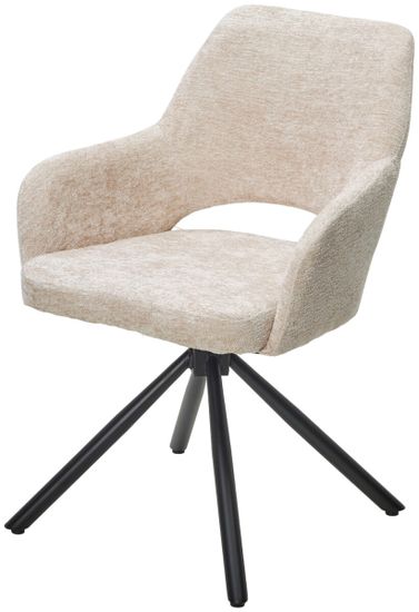 Стул NURI 180 град. поворот. 3018-10 бежевый, шенилл/ черный каркас