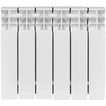 Радиатор биметаллический STOUT TITAN 350 - 6 секций (подключение боковое, цвет белый)