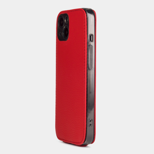 Чехол для iPhone 14 из кожи теленка, красного цвета