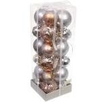 Набор шаров «Winter miracle» 7 см + 5 см (24 предмета), Шампань/Серебро