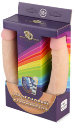 Телесный двухсторонний фаллоимитатор-реалистик - 47,8 см.