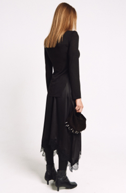 Юбка фигурная с кружевом 1246 черный