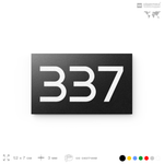 Номер на дверь 337, табличка на дверь для офиса, квартиры, кабинета, аудитории, склада, черная 120х70 мм, Айдентика Технолоджи