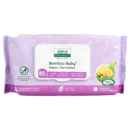 Aleva Naturals, Bamboo Baby®, салфетки, 80 шт.