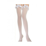 Белые лайкровые чулки с атласными бантами SL (42-46) (Цвет: белый)