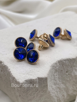 Пуговицы Стразы Синие 10 мм