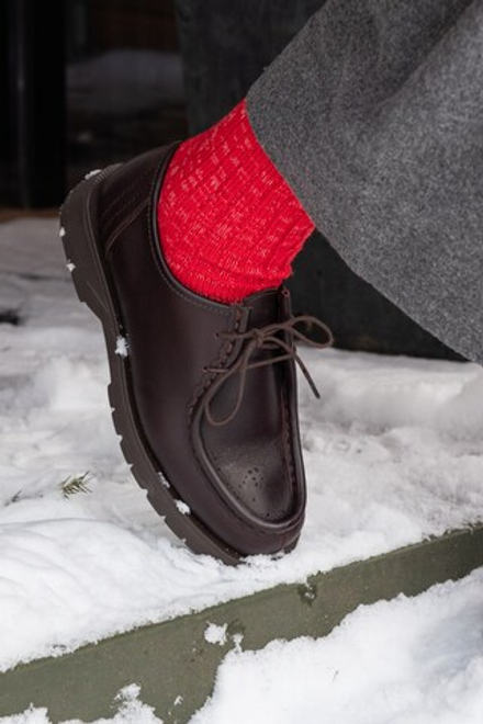 Носки из шерсти красного цвета "меланж"