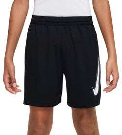 Детские теннисные шорты Nike Boys Dri-Fit Multi+ Graphic Training Shorts - black/white/white - Black